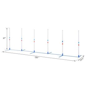 Dog Agility Equipment Dog Weave Pole Set Agility Starter Kit Pet Outdoor Exercise Training Set (Option: White)